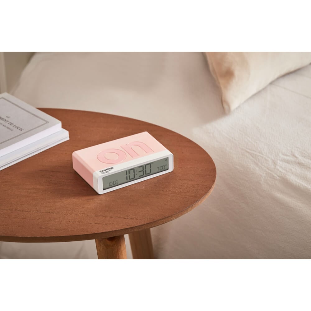 นาฬิกาตั้งโต๊ะขนาดเล็ก LEXON Flip+ Alarm Clock PANTONE สีชมพูโรสควอตซ์